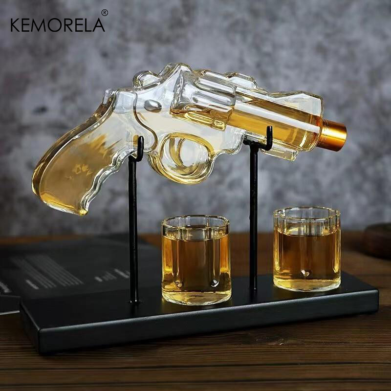 Glass Decanter Whiskey - KEMORELA револьверный стеклянный графин, набор стекол